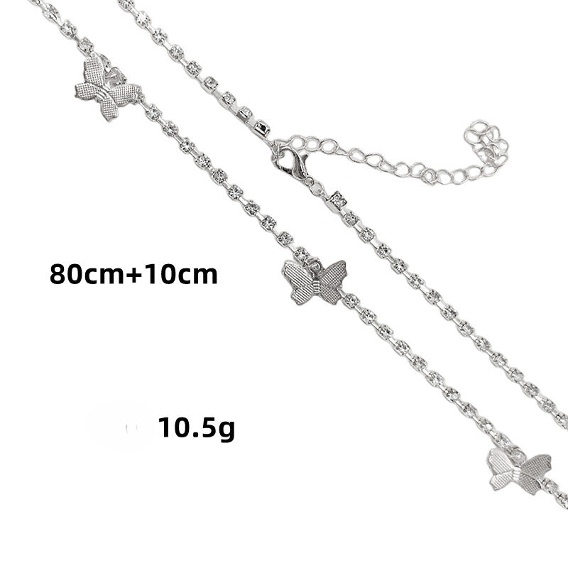 Sexy Bikini Waist Chain Crystals Butterfly Fashion Body Jewelry