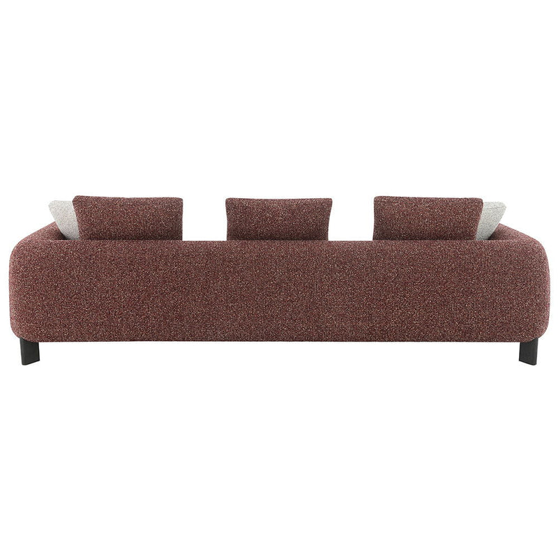 Mardi - Sofa With 6 Pillows - Maroon Tweed
