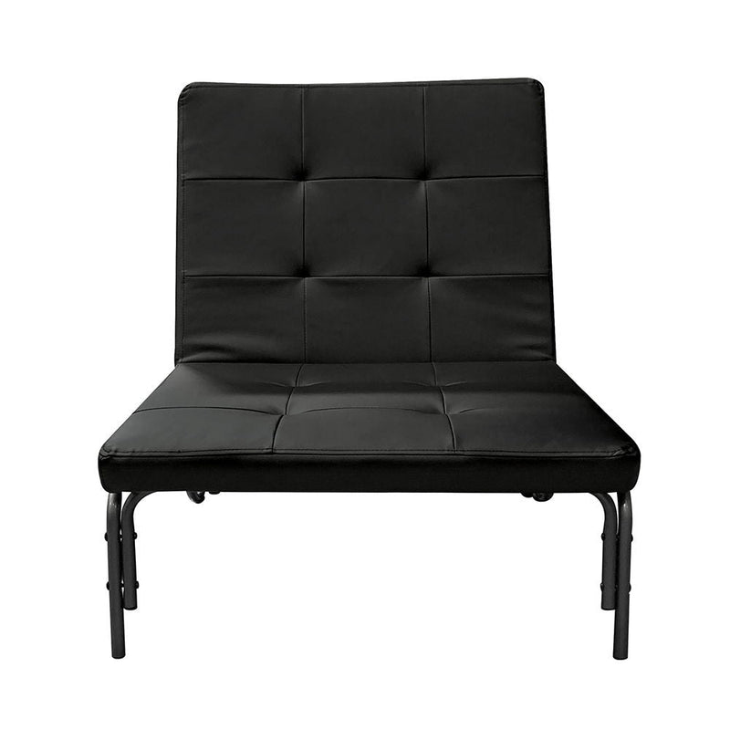 Senon - Adjustable Chair Futon - Silver & Black