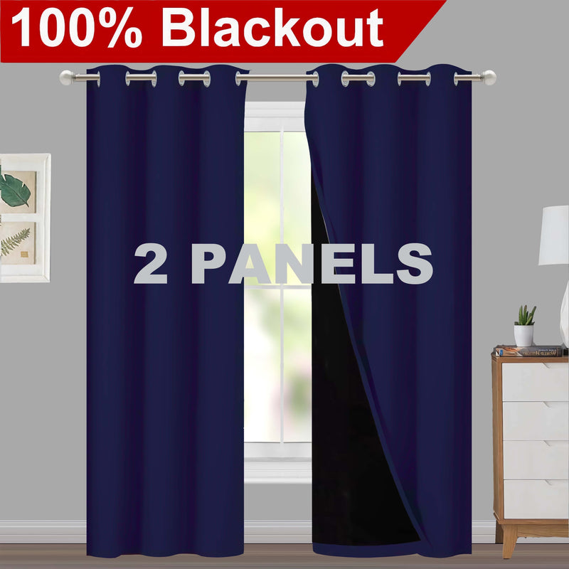 1pc Classic Blackout Curtains with Grommet Thermal Insulated Living Room Bedroom Kitchen Bathroom