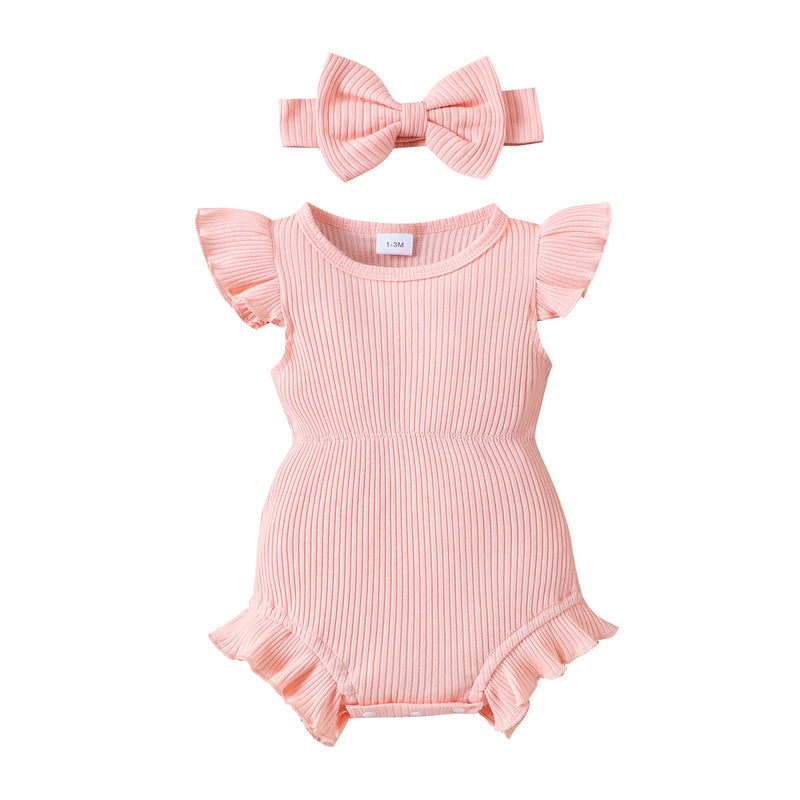 Multi-color Ribbed Romper For Toddlers