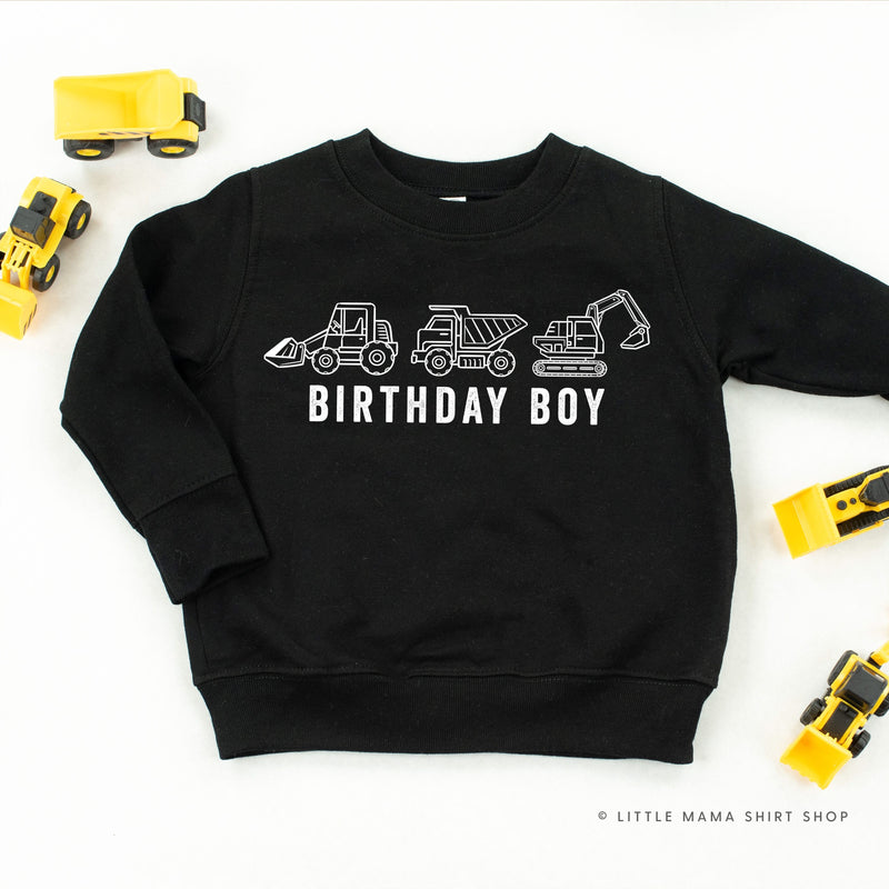 BIRTHDAY BOY CONSTRUCTION TRUCKS - Child Sweater