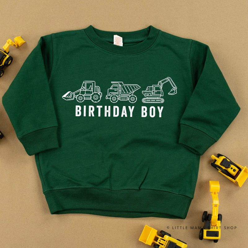 BIRTHDAY BOY CONSTRUCTION TRUCKS - Child Sweater