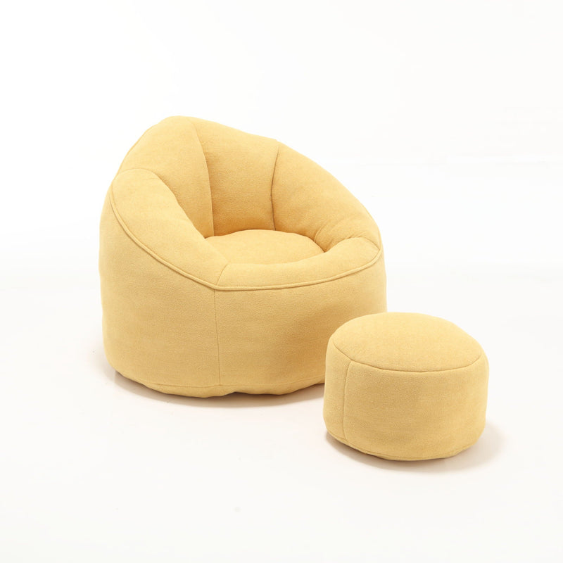 Bedding Bean Bag Sofa Chair High Pressure Foam With Footrest