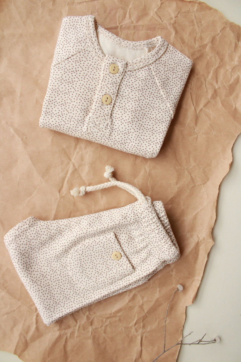 Beige Speckled 2 Piece Set