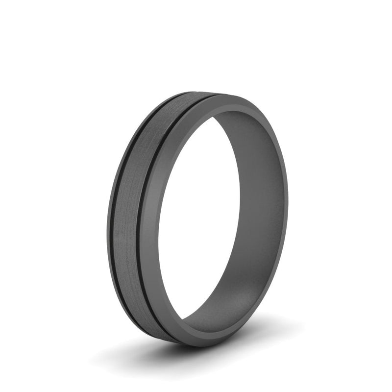 Beveled Inlay Mens Wedding Band