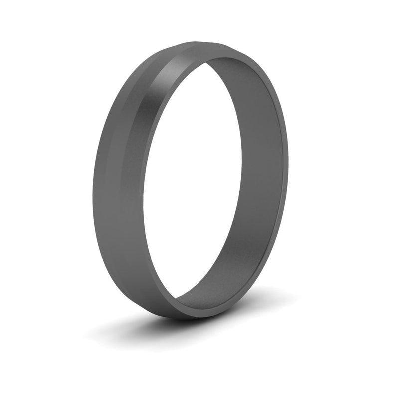 4 mm Wedding Band Beveled Edge Matte