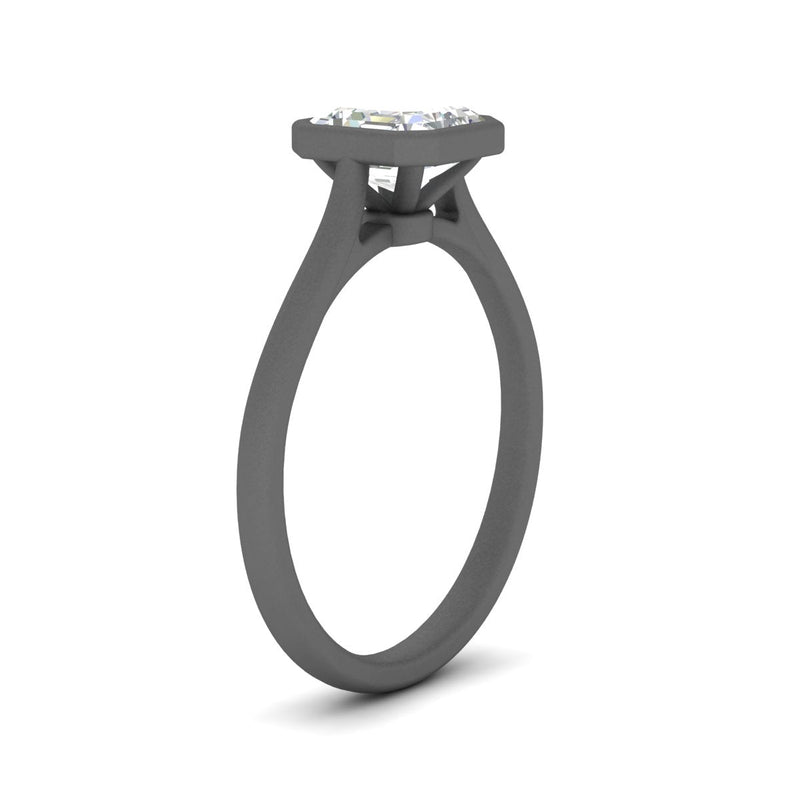 Asscher Cut Petite Bezel Solitaire Engagement Ring