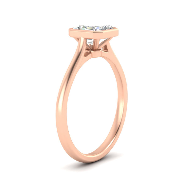 Asscher Cut Petite Bezel Solitaire Engagement Ring