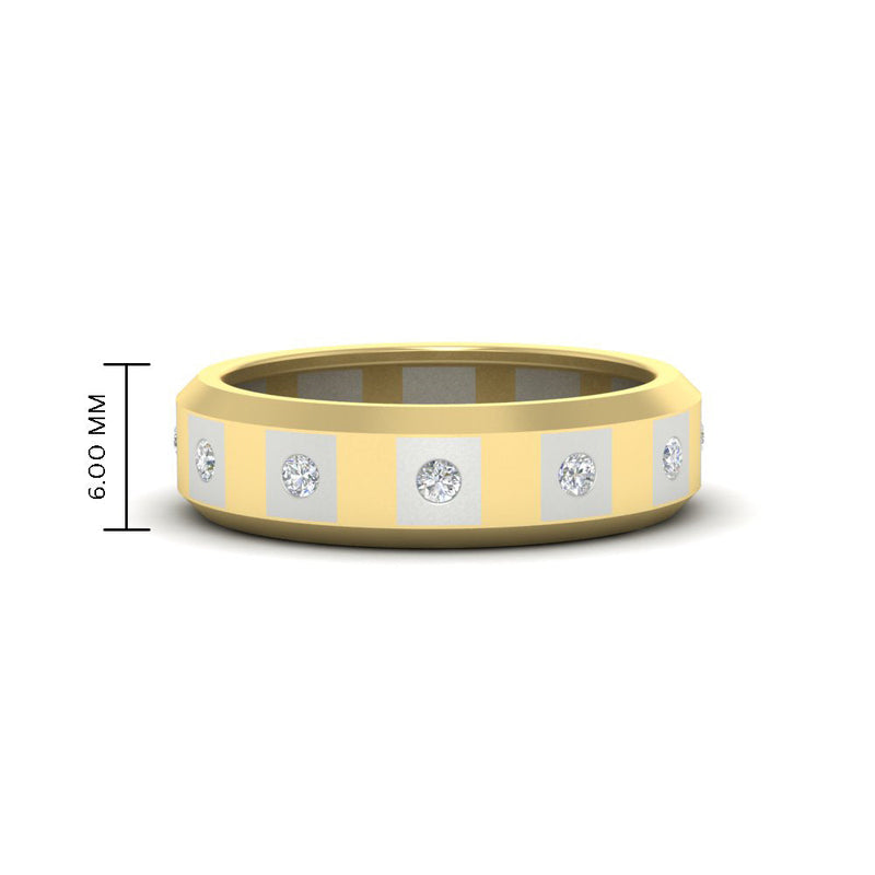 Bezel Round Mens Wedding Ring