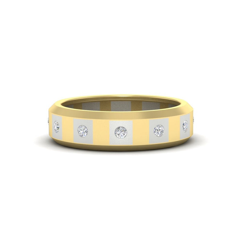 Bezel Round Mens Wedding Ring
