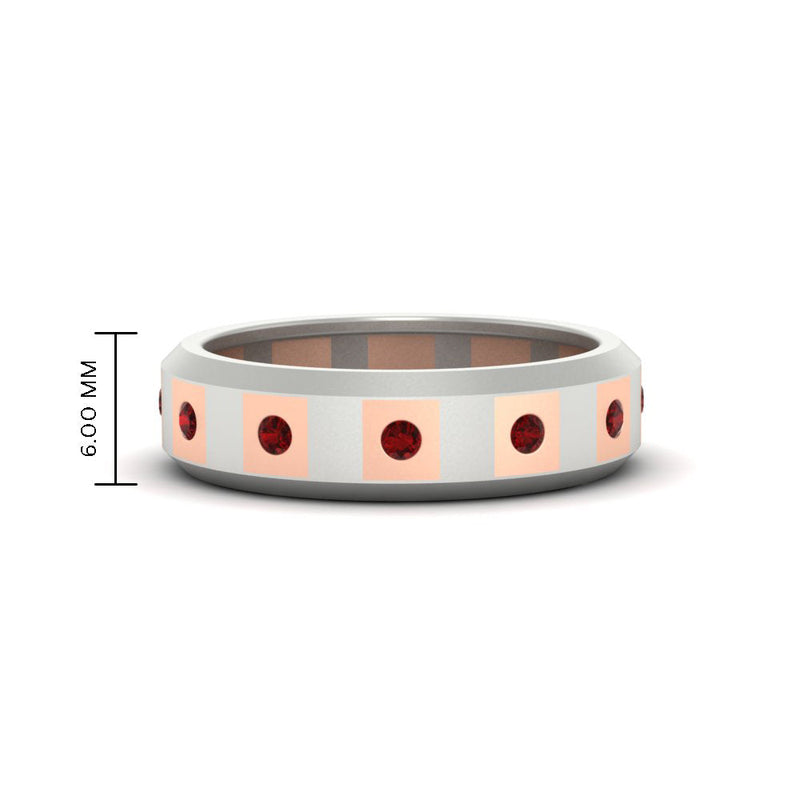 Bezel Round Mens Wedding Ring