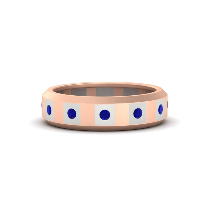 Bezel Round Mens Wedding Ring