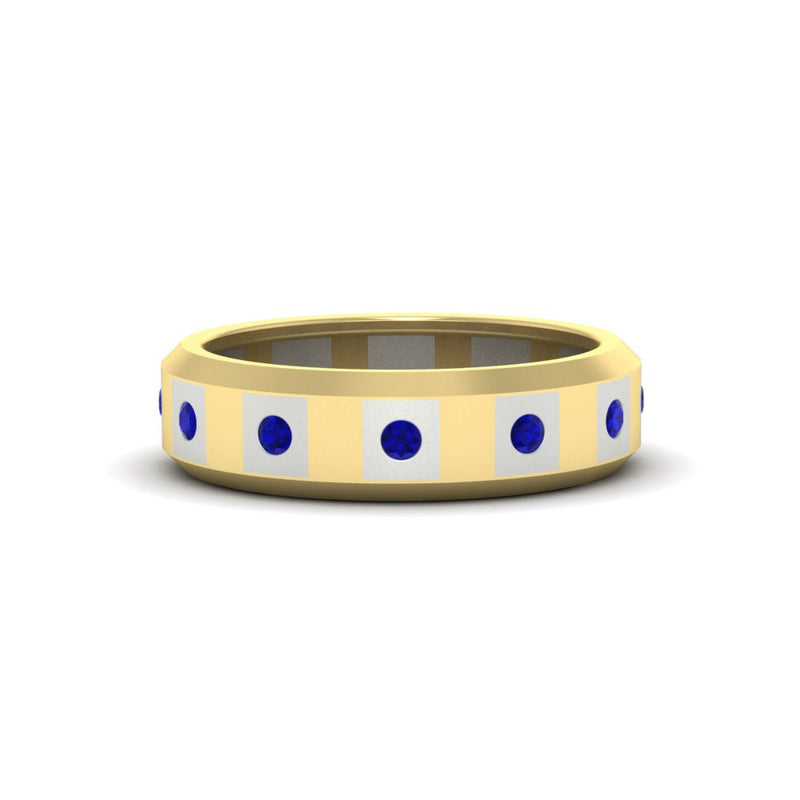 Bezel Round Mens Wedding Ring