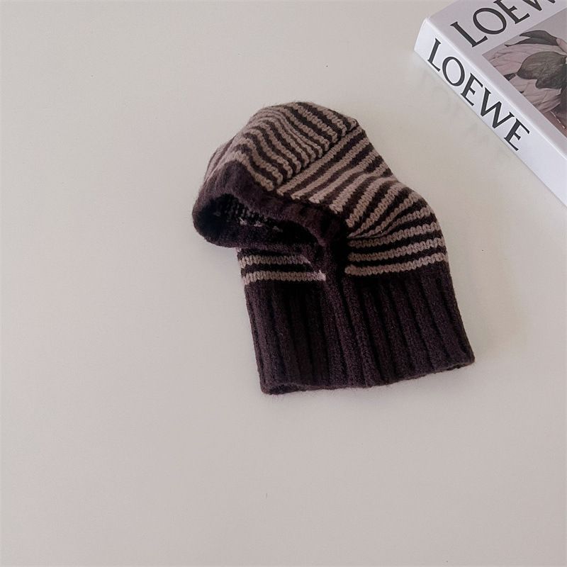 Childrens Contrast-Color Striped Knitted Hat