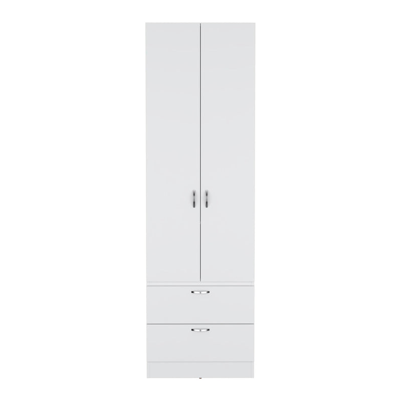 Armoire Organiser, Two Shelves, Rod, Double Door Cabinet Armoire