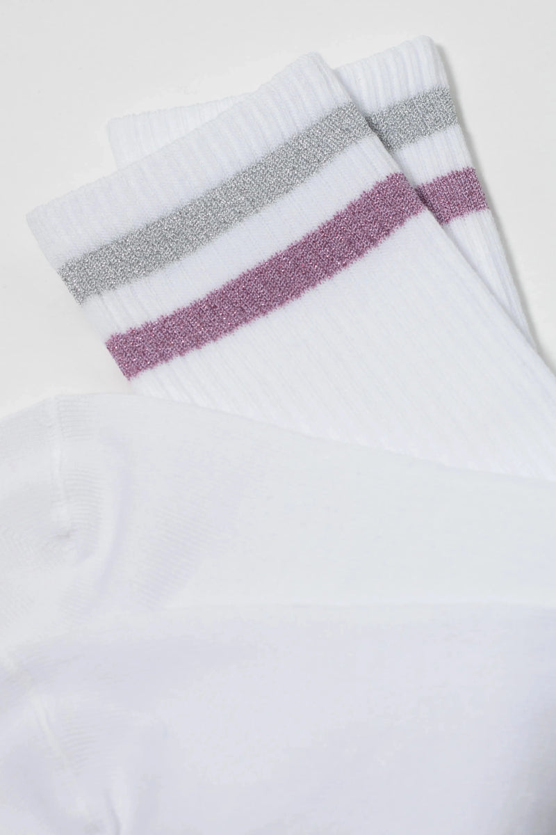 Conte Cotton Long Socks Active 157 - Lurex Stripes