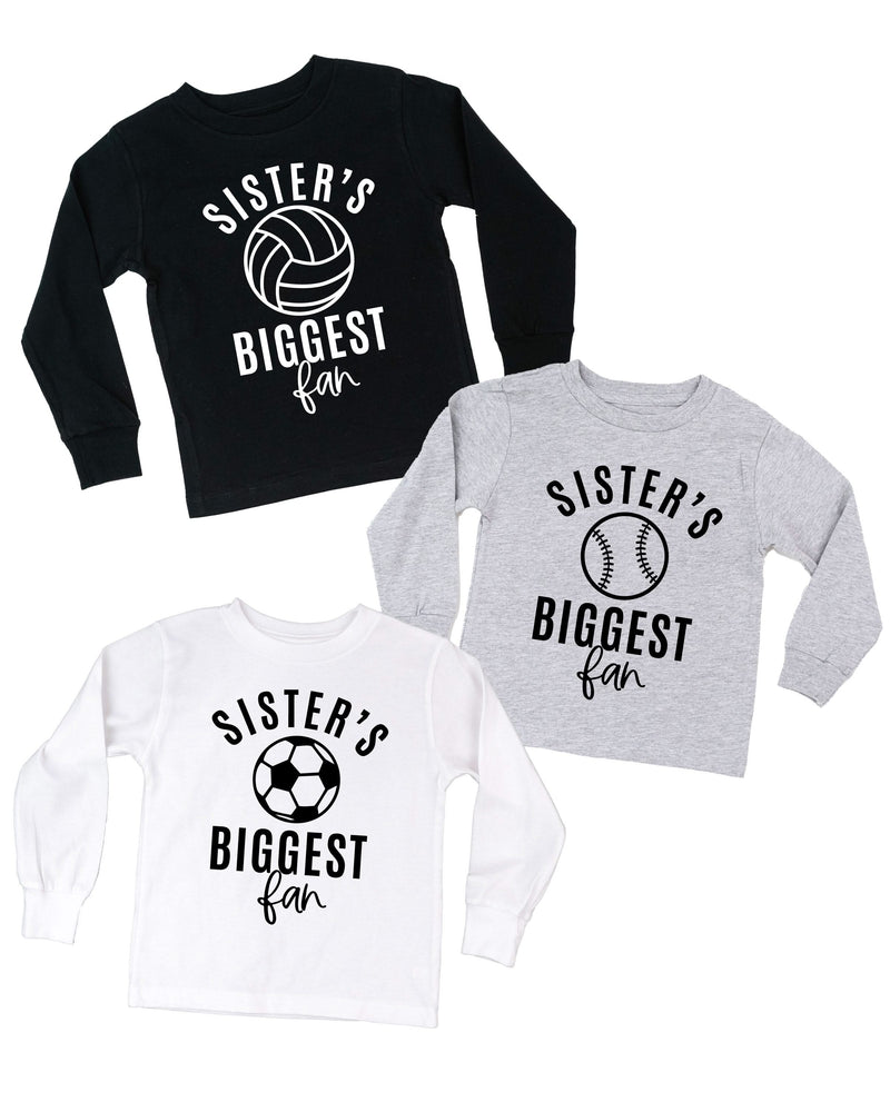Sister's Biggest Fan - (Choose your Sport) - Child Long Sleeve Tee