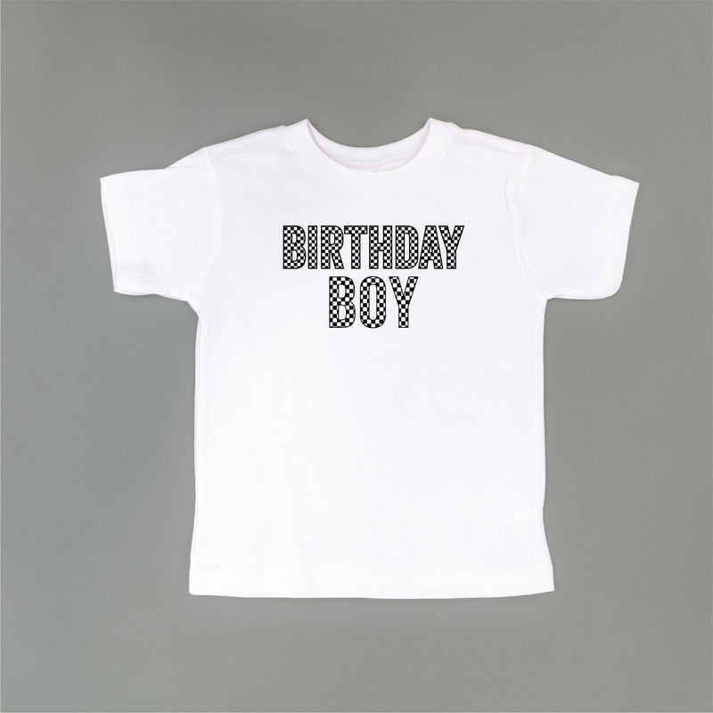 Birthday Boy - Block Font Checkers - Child Tee