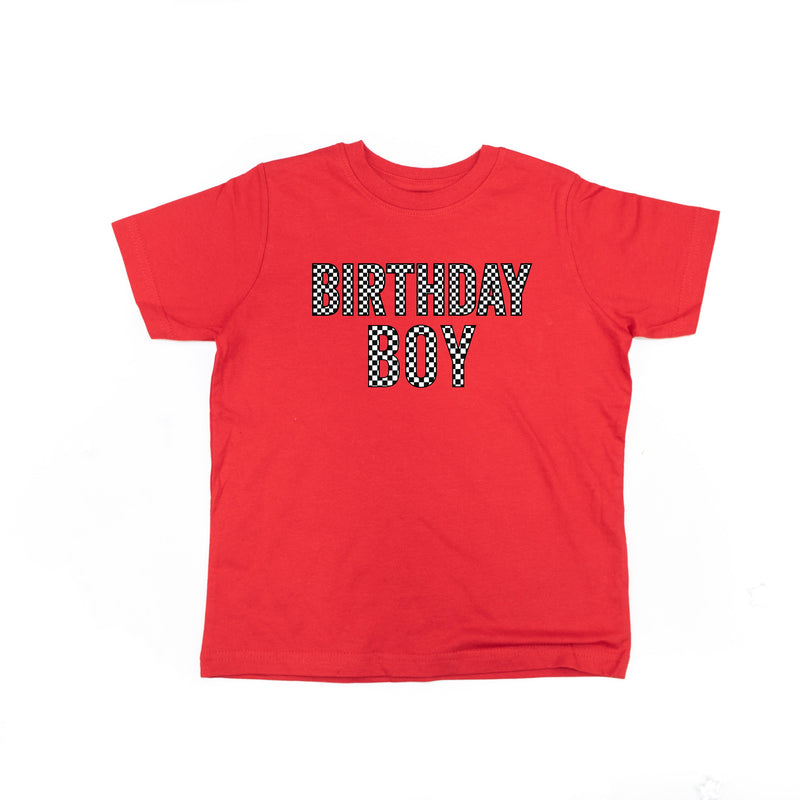 Birthday Boy - Block Font Checkers - Child Tee