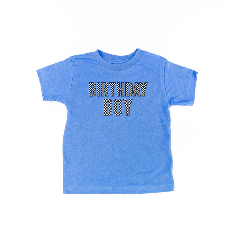 Birthday Boy - Block Font Checkers - Child Tee