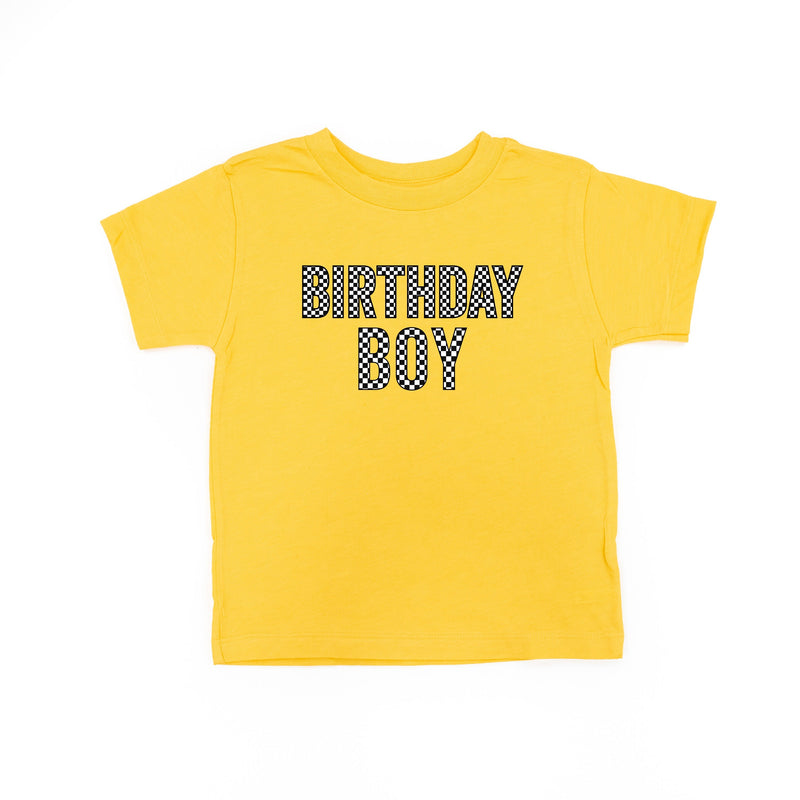 Birthday Boy - Block Font Checkers - Child Tee