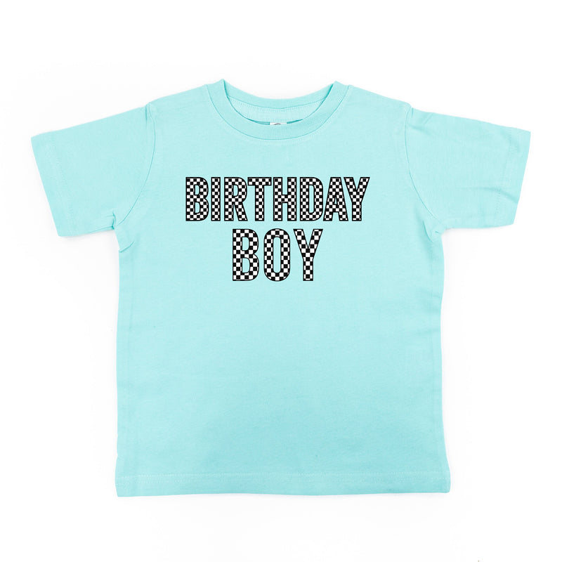 Birthday Boy - Block Font Checkers - Child Tee