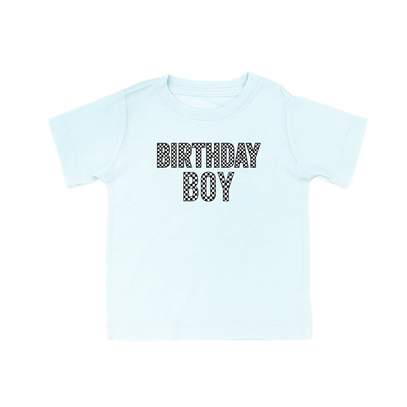Birthday Boy - Block Font Checkers - Child Tee