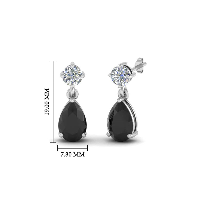Gemstone Pear Drop Stud Earring