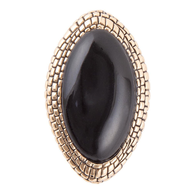 Black Onyx Golden Ring
