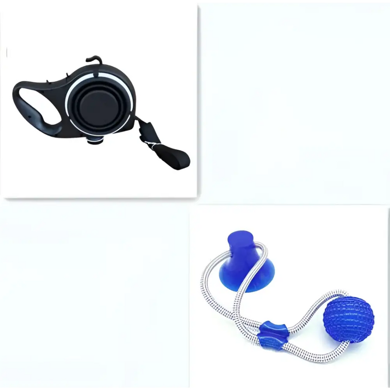 Blue Collapsible Pet Water Bottle with Pet Rope