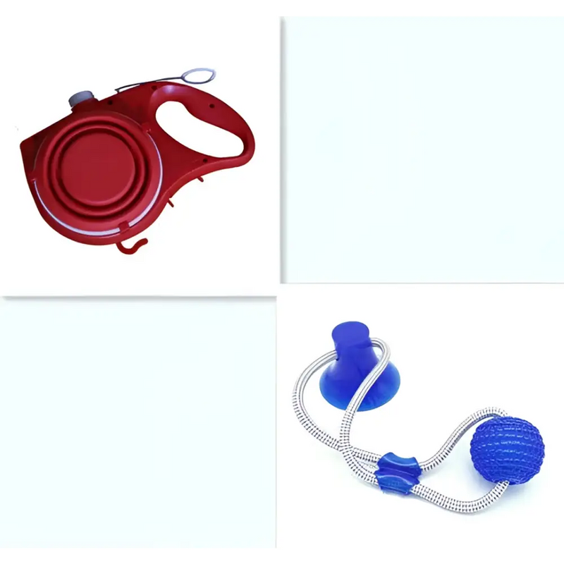 Blue Collapsible Pet Water Bottle with Pet Rope