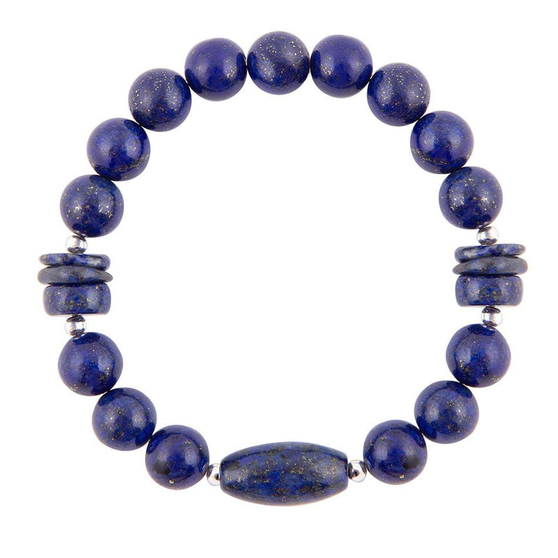 Blue Lapis Beaded Stretch Bracelet
