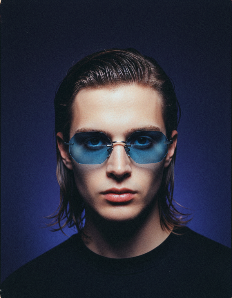 Martin 51mm Rimless Sunglasses | Blue