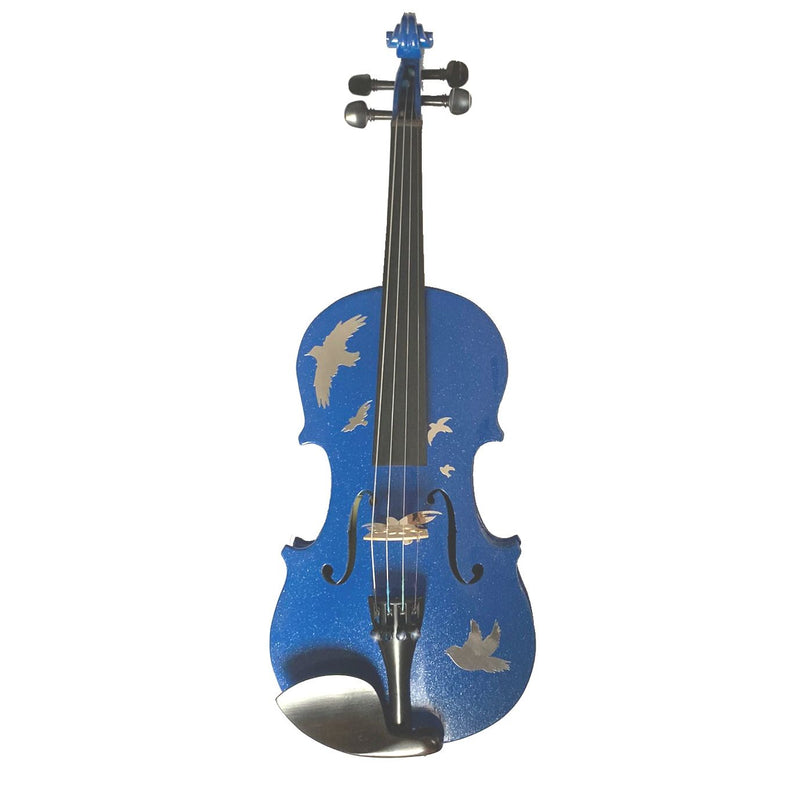 Blue Chrome Birds Violin Outfit