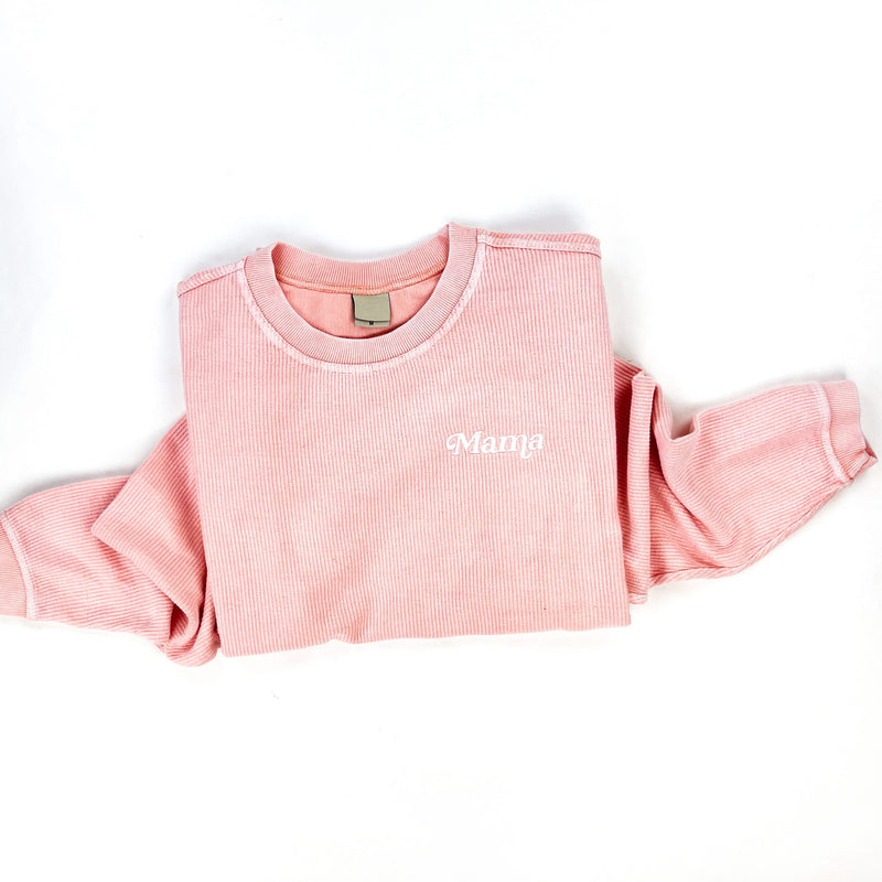Embroidered CORDED Sweatshirt - Blush - Mama (Italic)