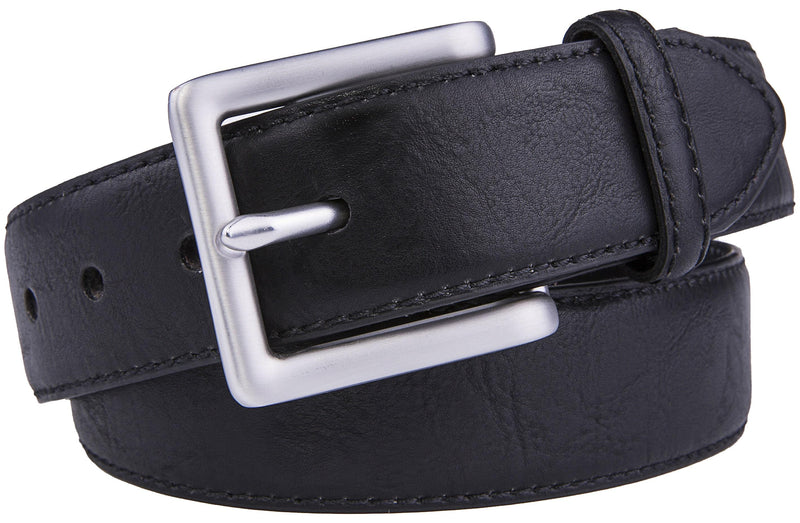 Bonded Leather Belt for Men – Nickel Buckle, 1.4" Strap