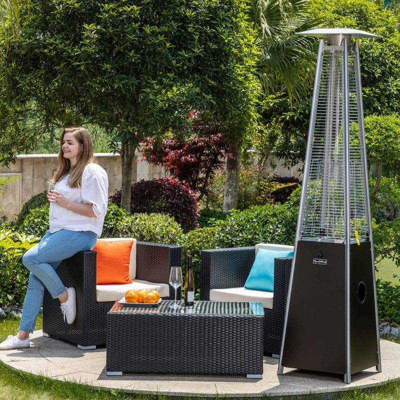 Legacy Heating Commercial Bronze Quartz Glass Tube Patio Outdoor Propane Heater For Backyards, Decks And Restaurants (SAK89210)