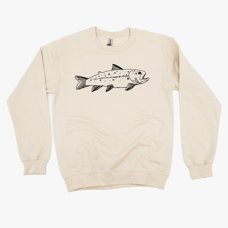Hand Drawn Brook Trout - BASIC Fleece