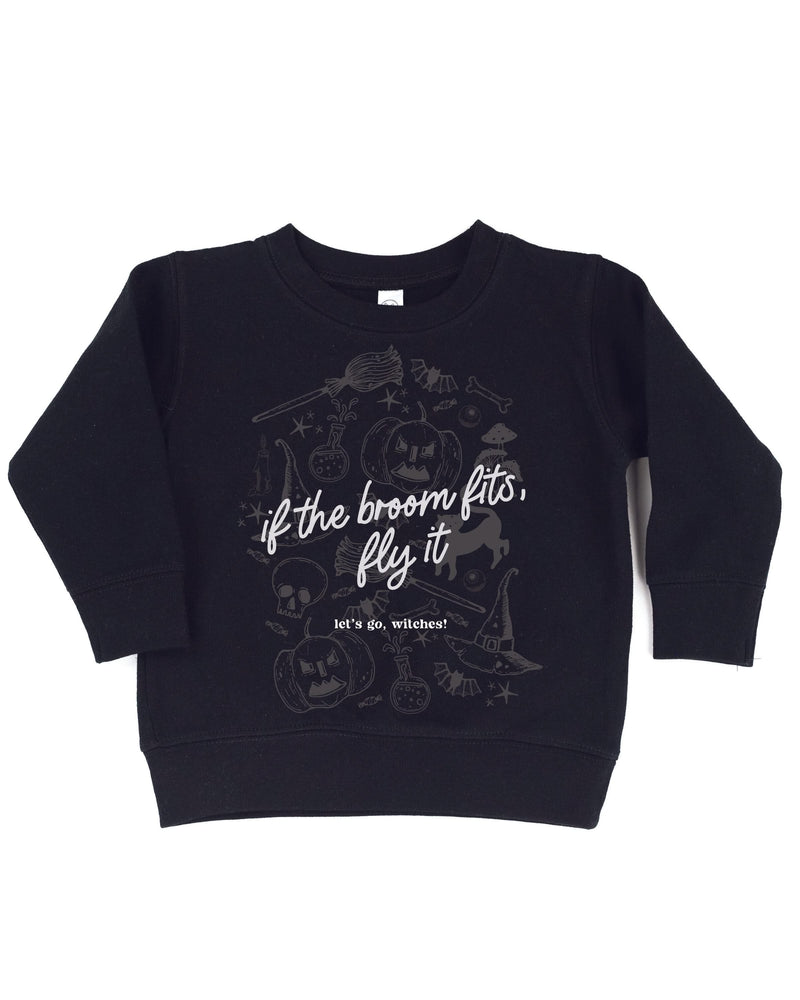 If The Broom Fits, Fly It - Black Child Sweater