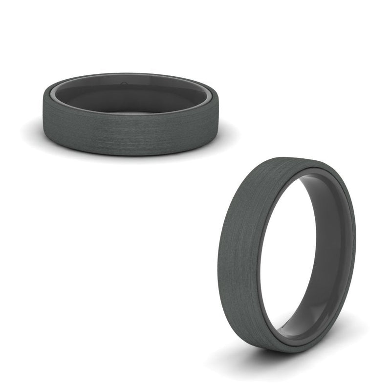 Brushed 2 Tone Mens Wedding Ring