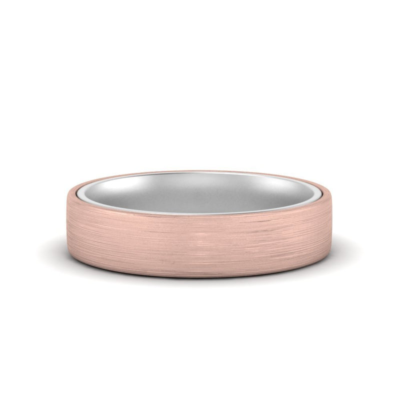 Brushed 2 Tone Mens Wedding Ring