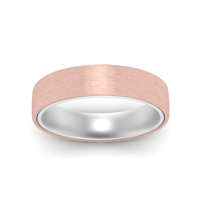 Brushed 2 Tone Mens Wedding Ring