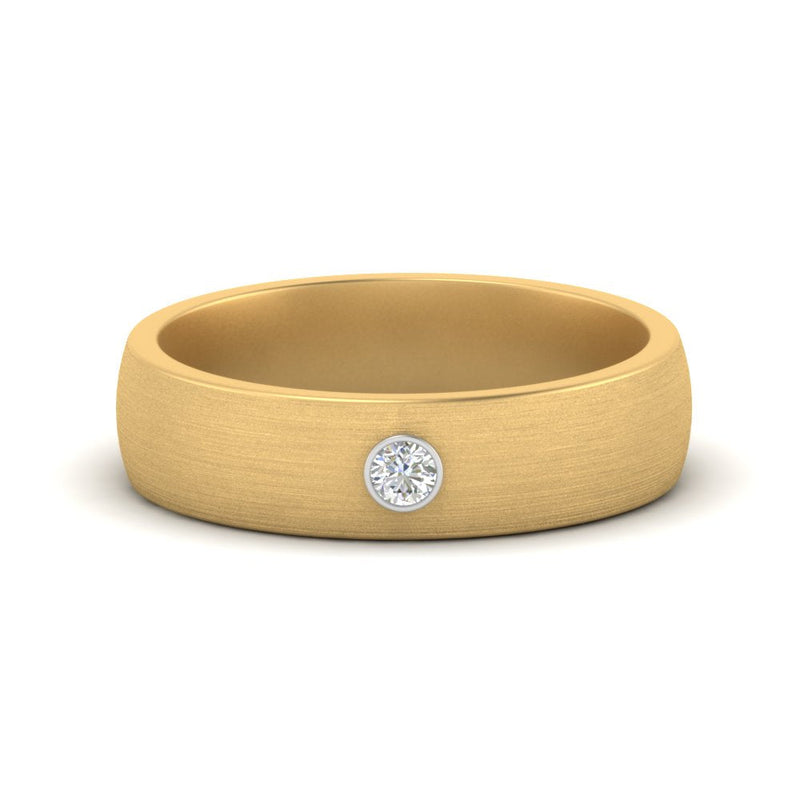 Brushed Mens Solitaire Promise Band