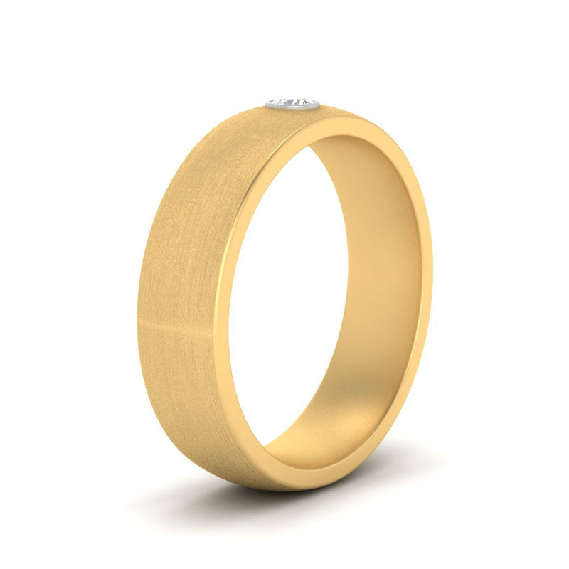 Brushed Mens Solitaire Promise Band