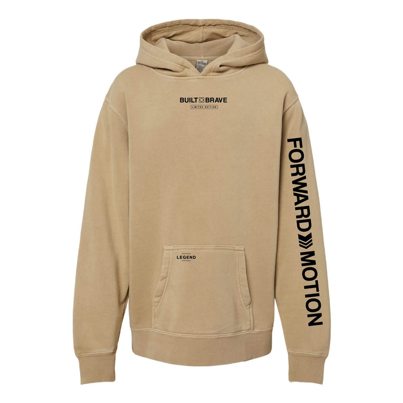 BUILT BRAVE HOODIE - Embroidered/Printed Youth Pigment