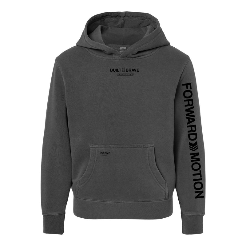 BUILT BRAVE HOODIE - Embroidered/Printed Youth Pigment