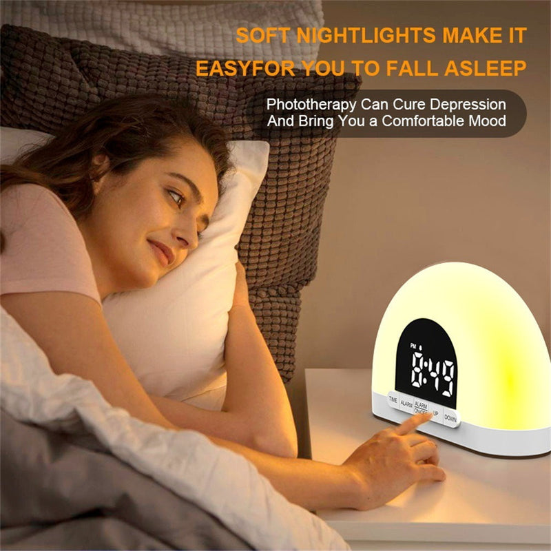Wake Up Light Alarm Clock – Simulated Sunrise Sleep Aid Lamp