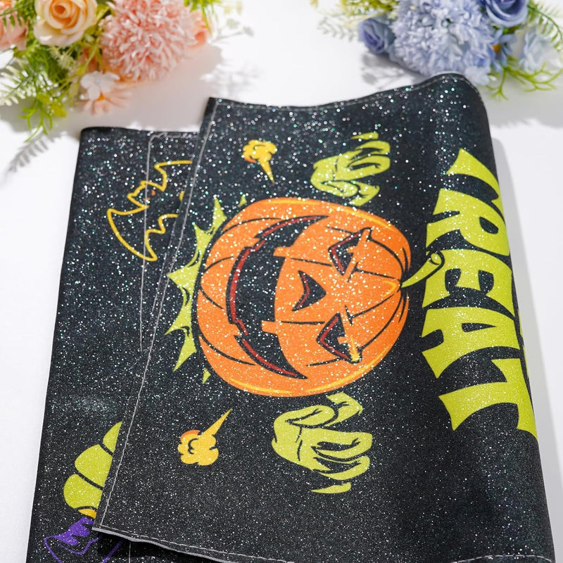Halloween Garden Flag Trick or Treat Pumpkin Vertical Double Sided Glitter Flag for Holiday Yard Lawn Outdoor Decorations 12.5X18 Inch