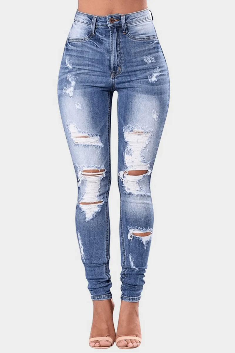 Full Size Distressed Skinny Jeans Plus Size